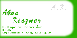 akos kiszner business card